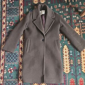 Aritzia Wilfred The Only Coat In Burnt Cedar Brown EUC Size 1 VirgiCashmere Wool